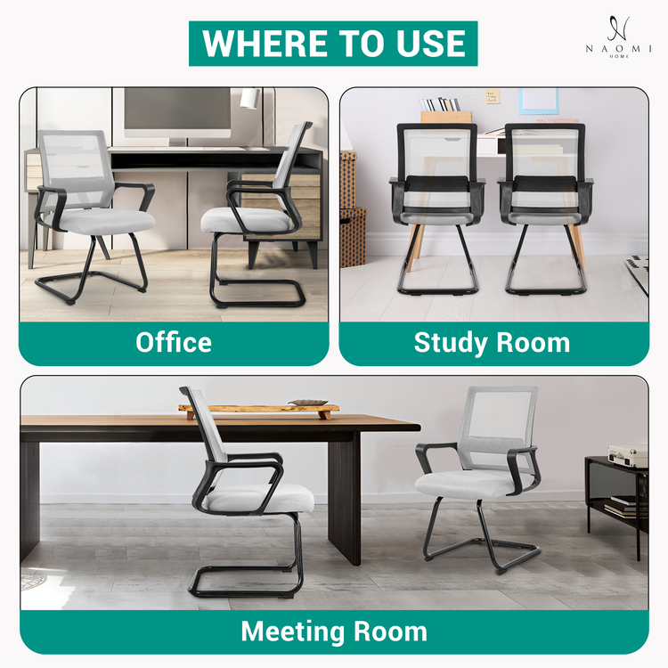 Ergonomic Mesh Office Guest Chair ? Breathable Reception Chair for Waiting Rooms, Medical Clinics ; Conference Areas - 23