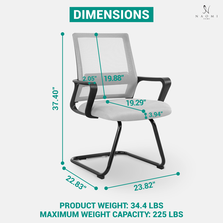 Ergonomic Mesh Office Guest Chair ? Breathable Reception Chair for Waiting Rooms, Medical Clinics ; Conference Areas - 24