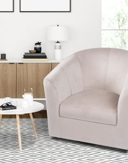 HomeStock Swivel Barrel Accent Chair - 25