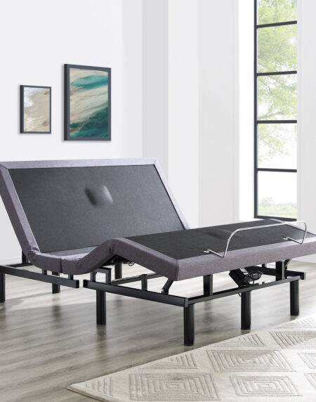 Adjustable Bed Frame Base with Massage, Head ; Foot board Incline, Wireless Remote - 47